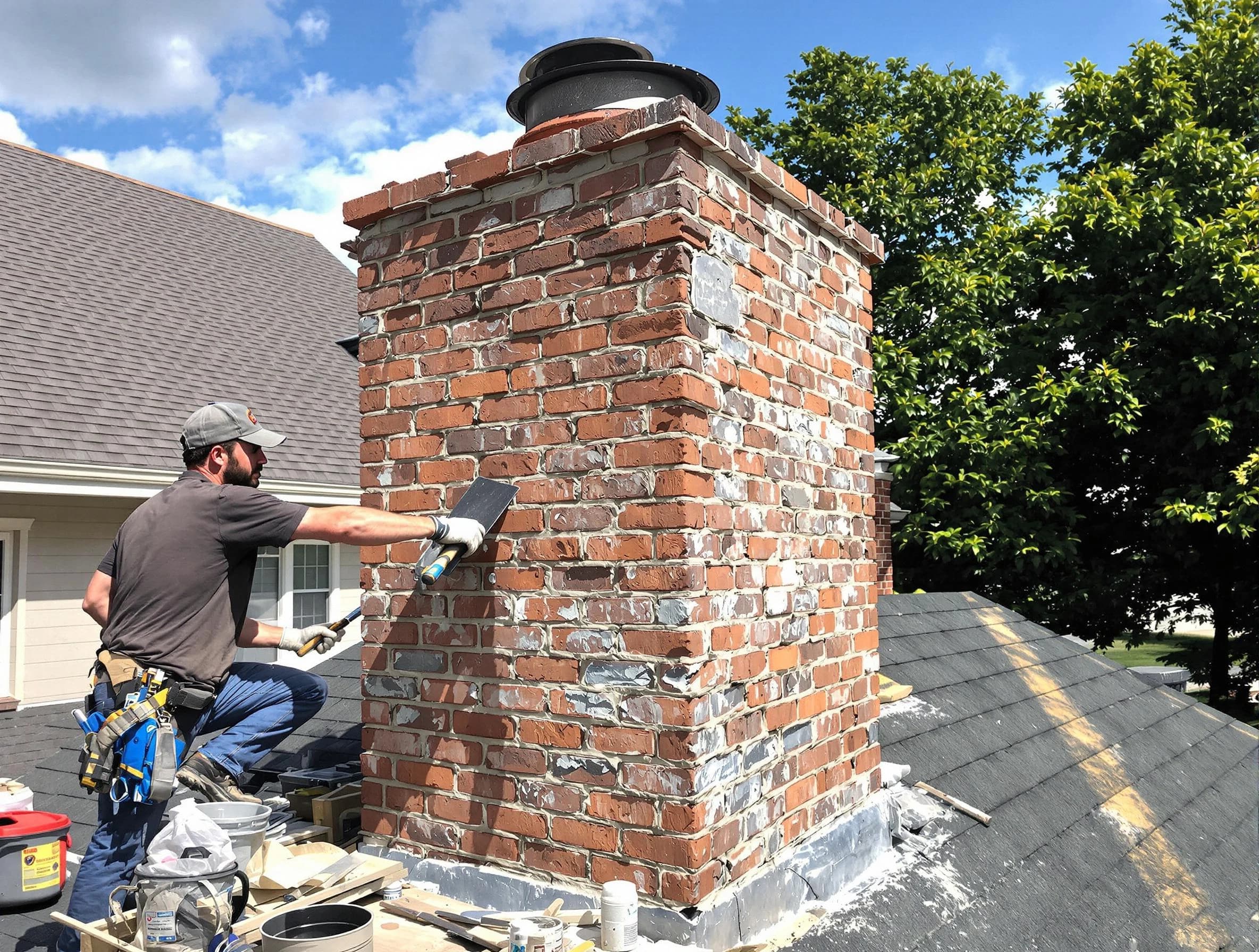 Completed chimney rebuild by Colonial Beach Chimney Sweep in Colonial Beach, VA