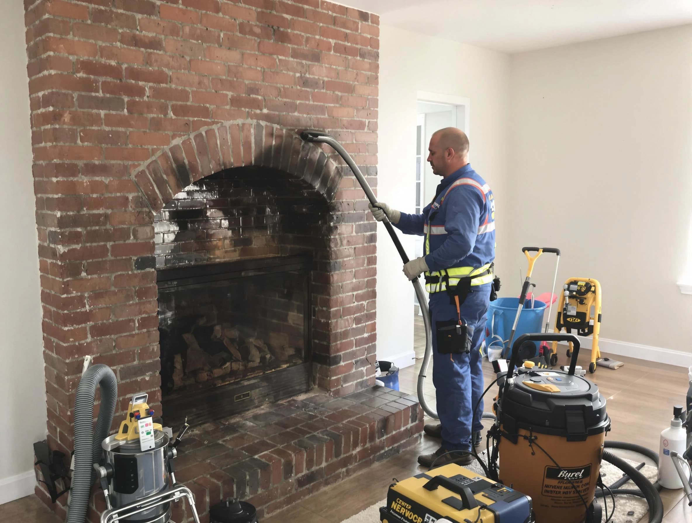 Colonial Beach Chimney Sweep expert performing detailed chimney sweep in Colonial Beach, VA