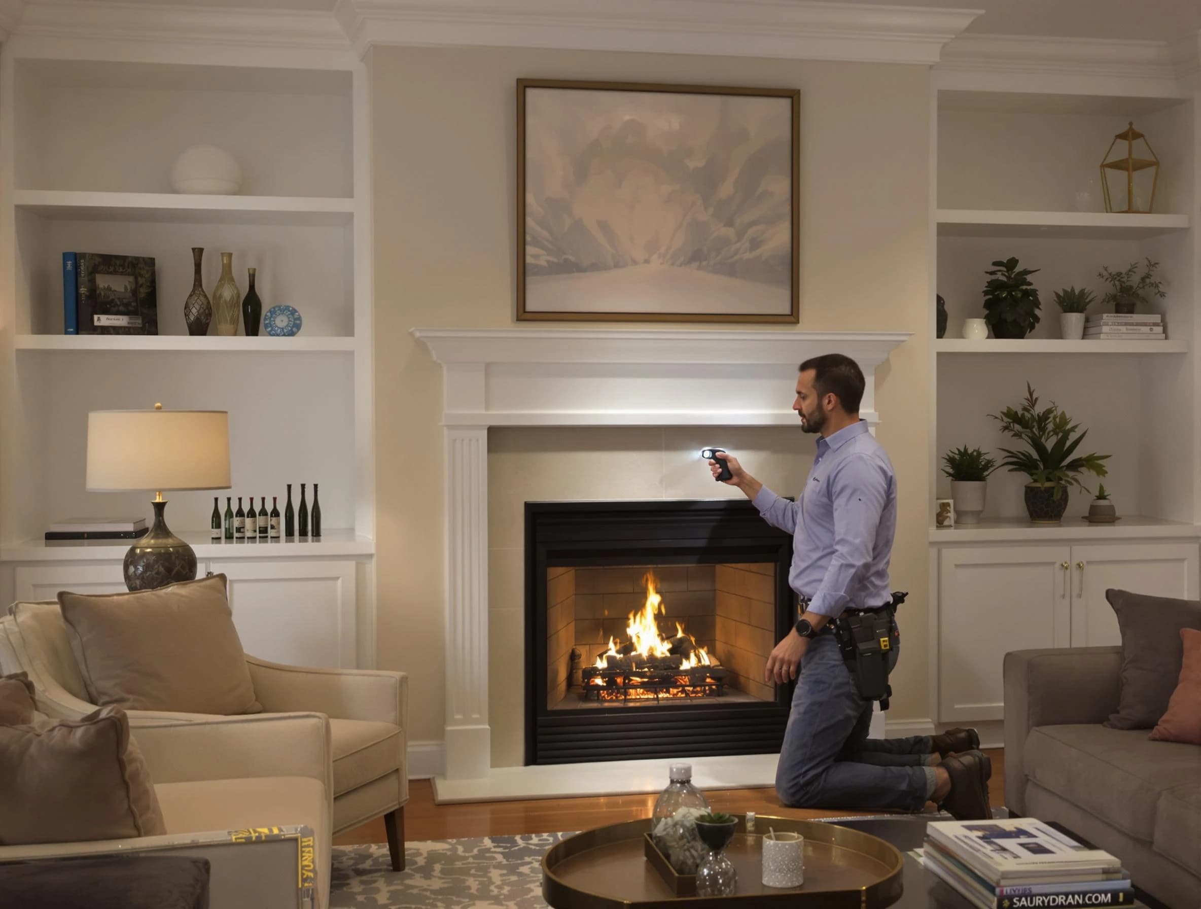 Colonial Beach Chimney Sweep conducting a fireplace safety inspection in Colonial Beach, VA