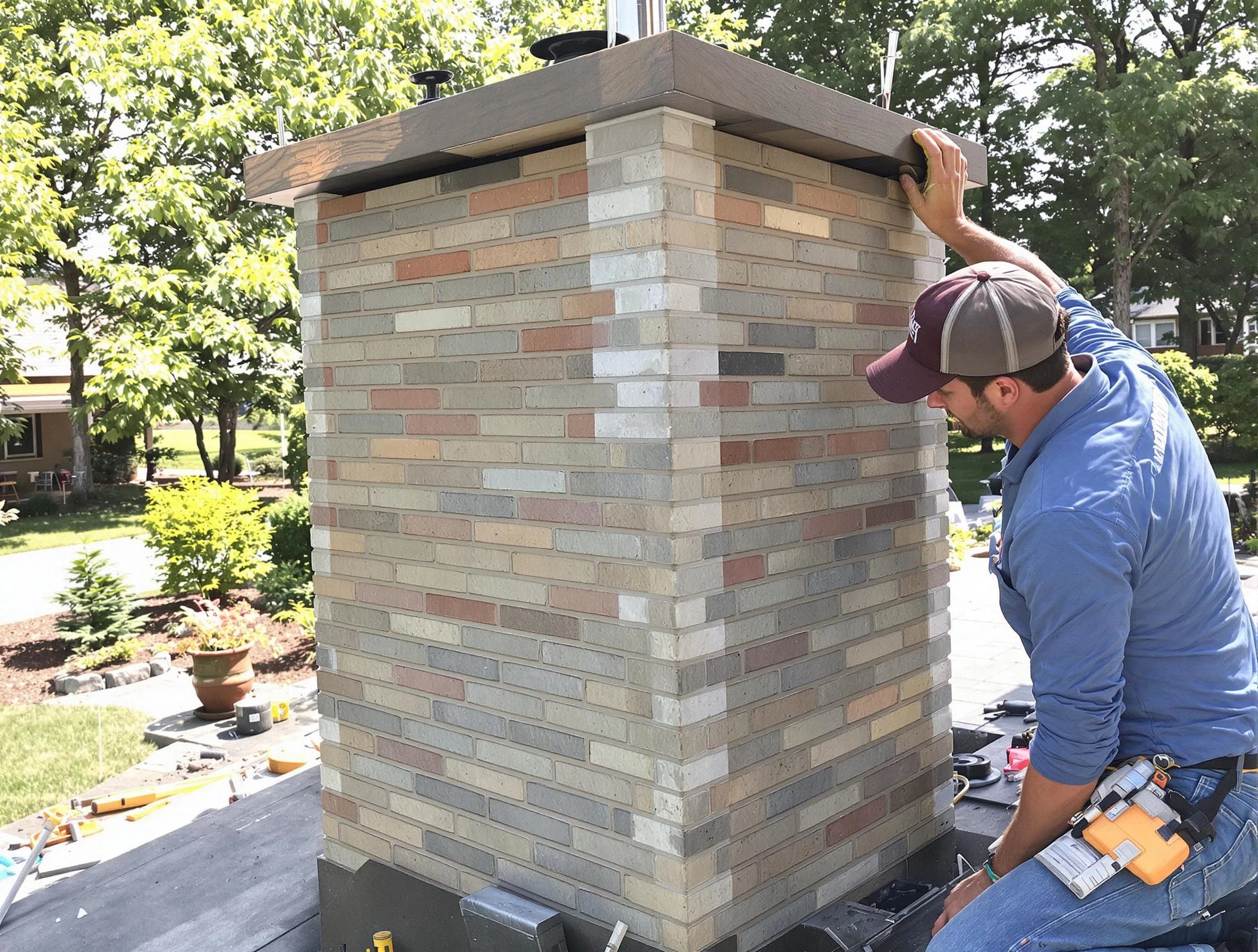 Colonial Beach Chimney Sweep completing a modern chimney remodel in Colonial Beach, VA
