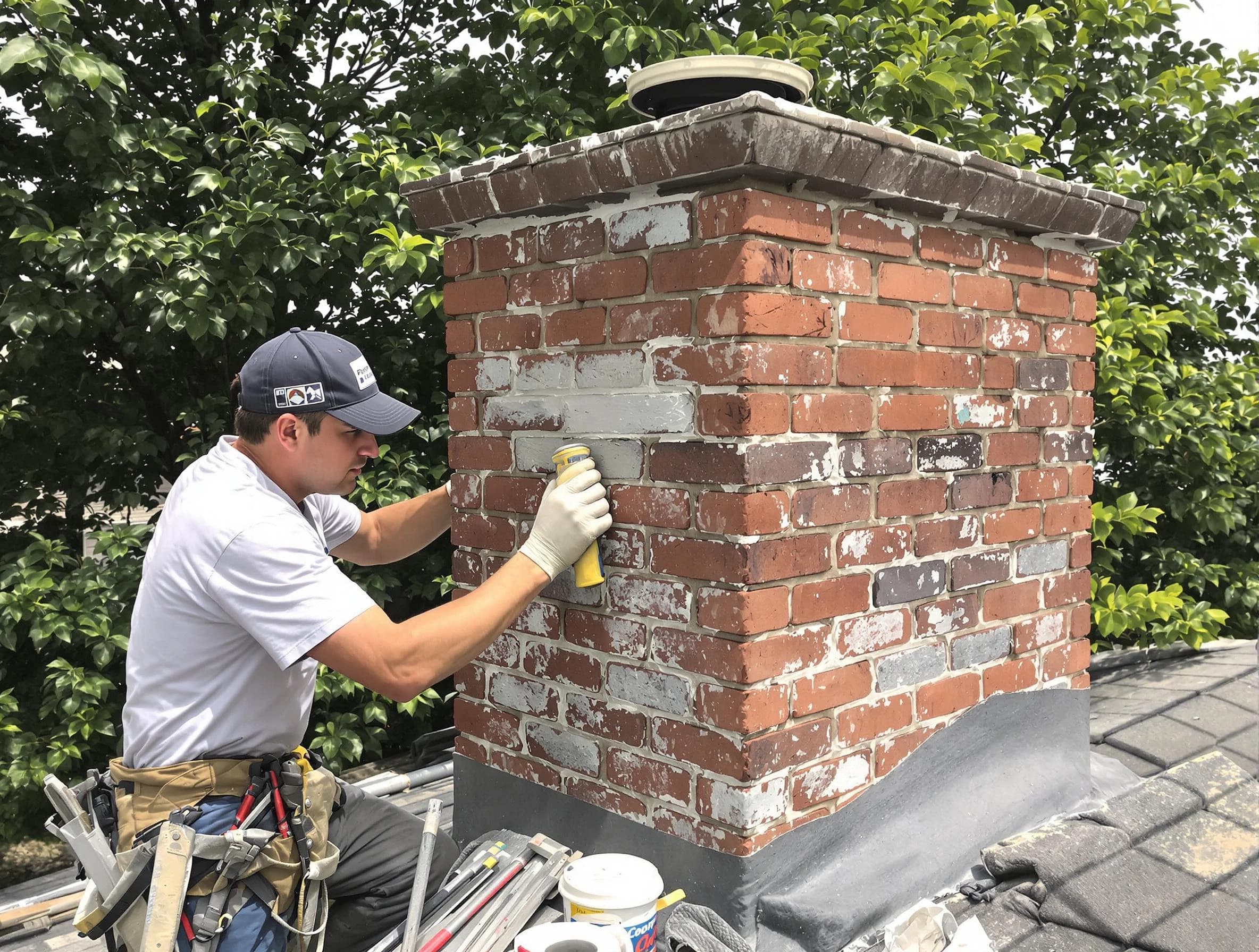 Colonial Beach Chimney Sweep restoring an aging chimney in Colonial Beach, VA