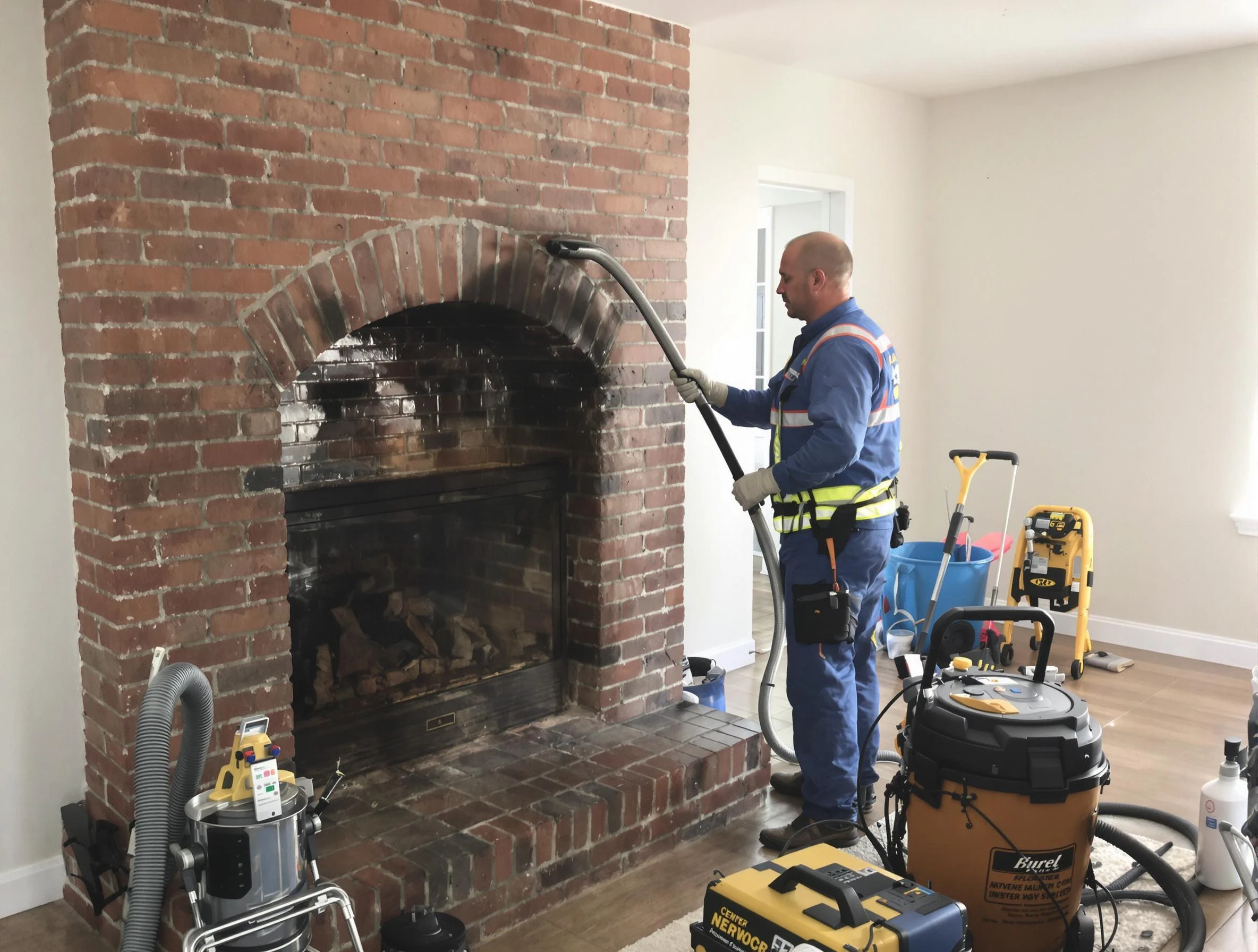 Colonial Beach Chimney Sweep expert performing detailed chimney sweep in Colonial Beach, VA