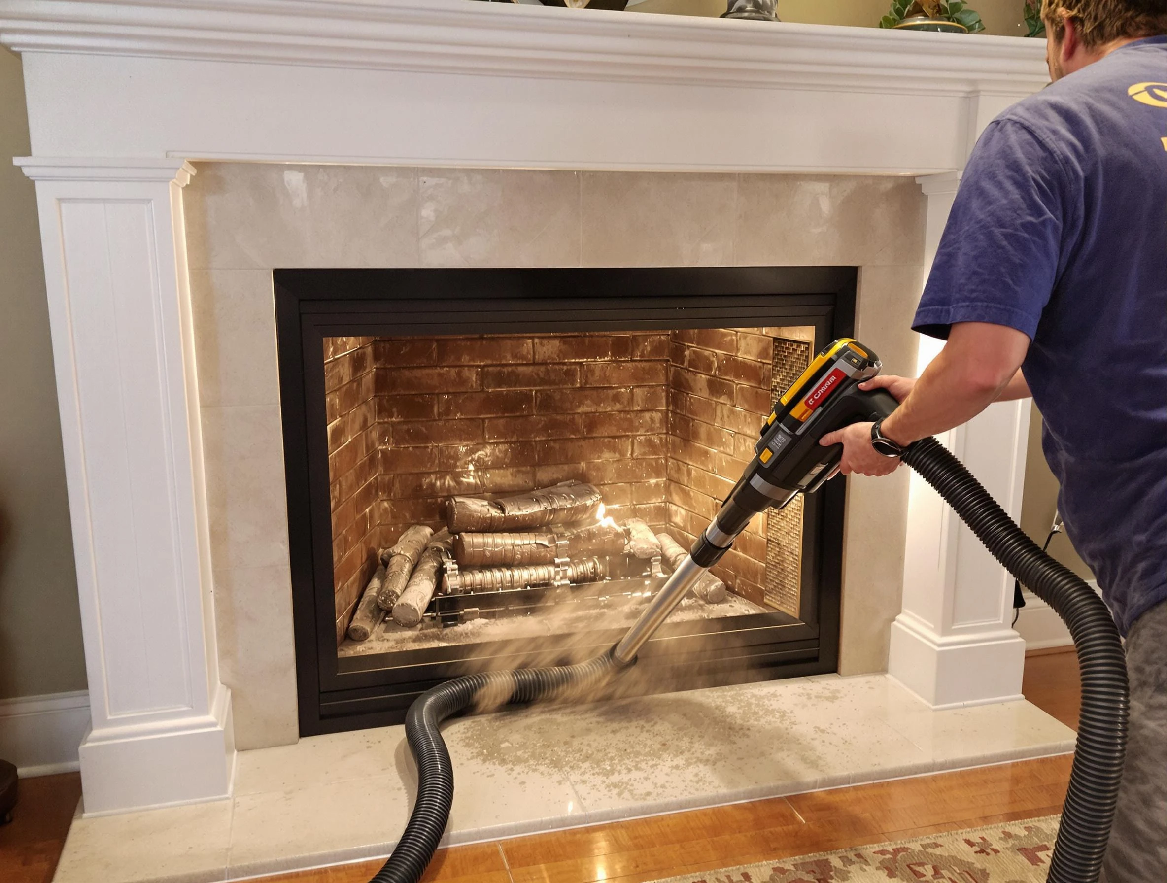 Fireplace cleaning performed by Colonial Beach Chimney Sweep in Colonial Beach, VA