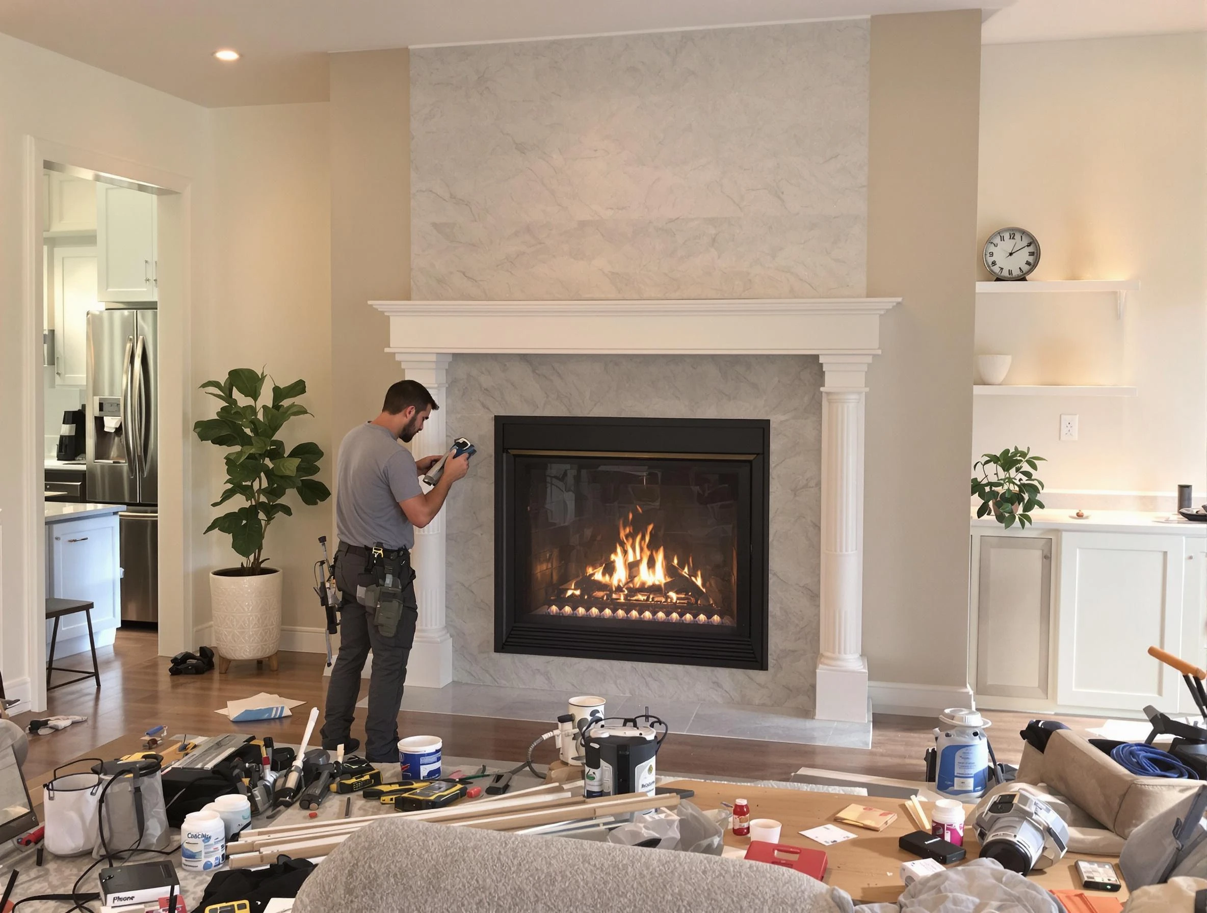 Newly installed fireplace by Colonial Beach Chimney Sweep in Colonial Beach, VA