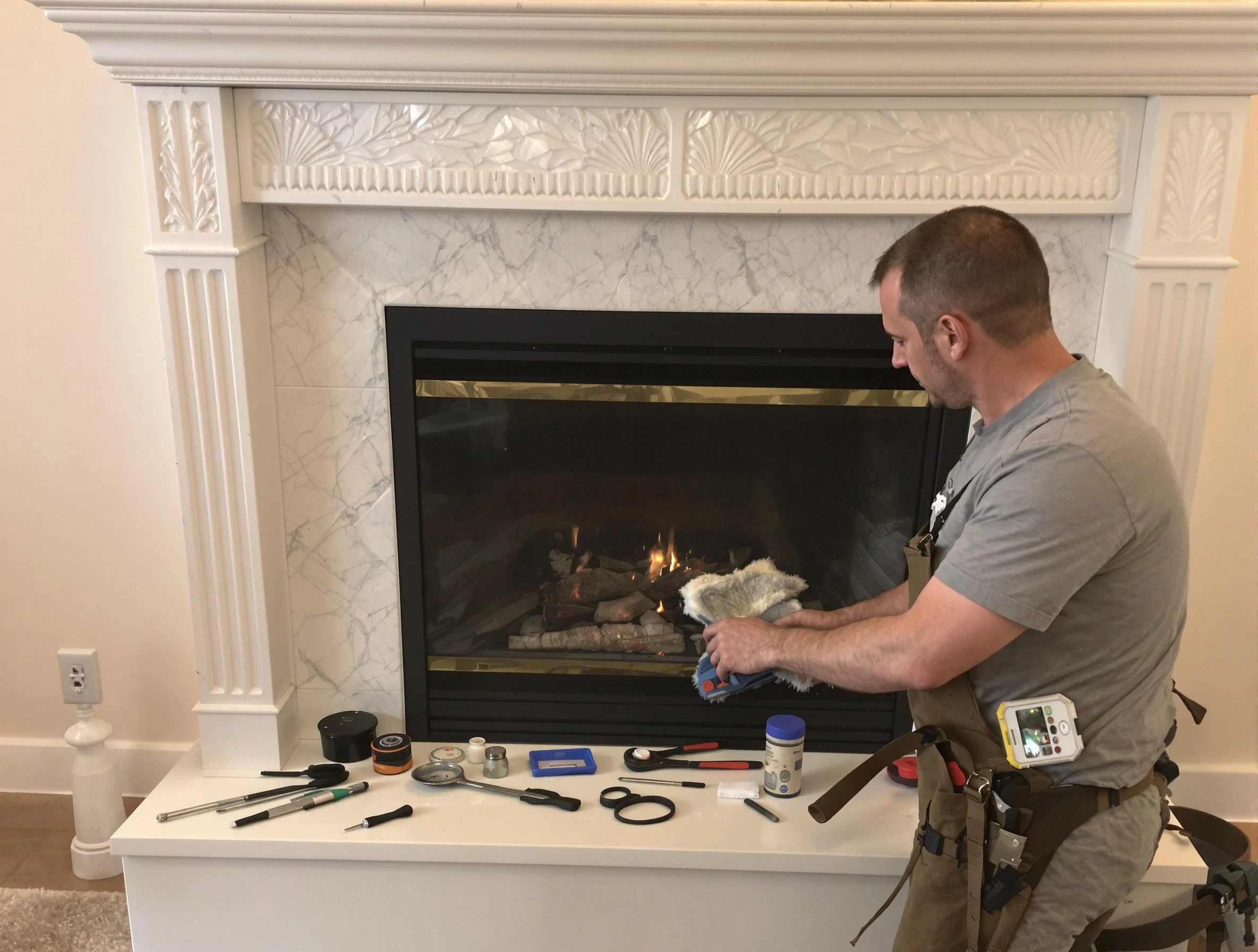 Colonial Beach Chimney Sweep performing fireplace maintenance in Colonial Beach, VA
